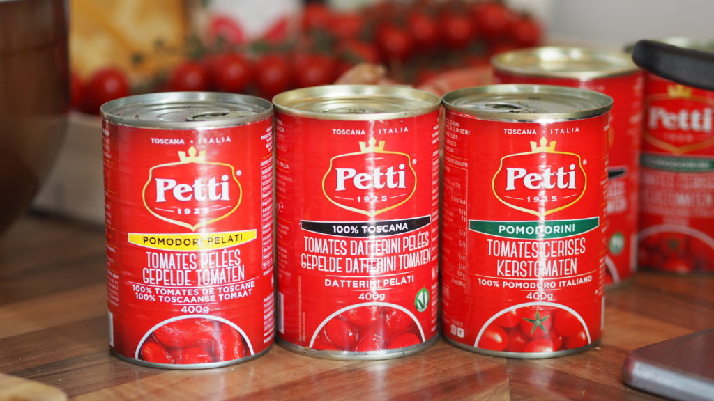 Blikken Petti gepelde tomaten, toscaanse tomaten, datterini. De góéde tomaten